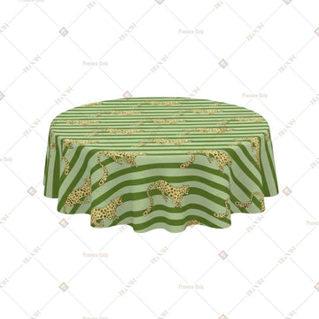 Green Wavy Stripe Table Cover Pack Of 6
