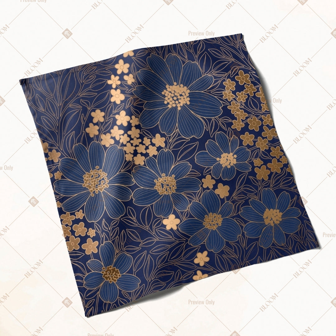 Navy Gold Floral Napkin Pack of 20