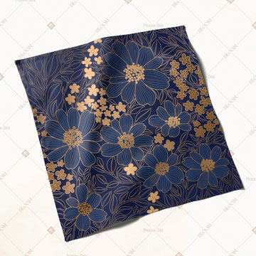 Navy Gold Floral Napkin Pack of 20