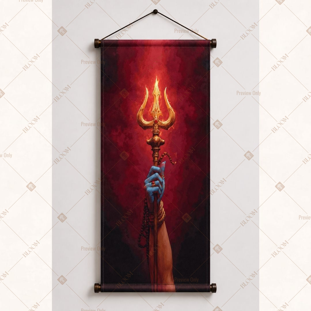 Trishul Flame Spiritual Wall Hanging