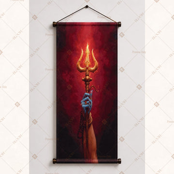 Trishul Flame Spiritual Wall Hanging