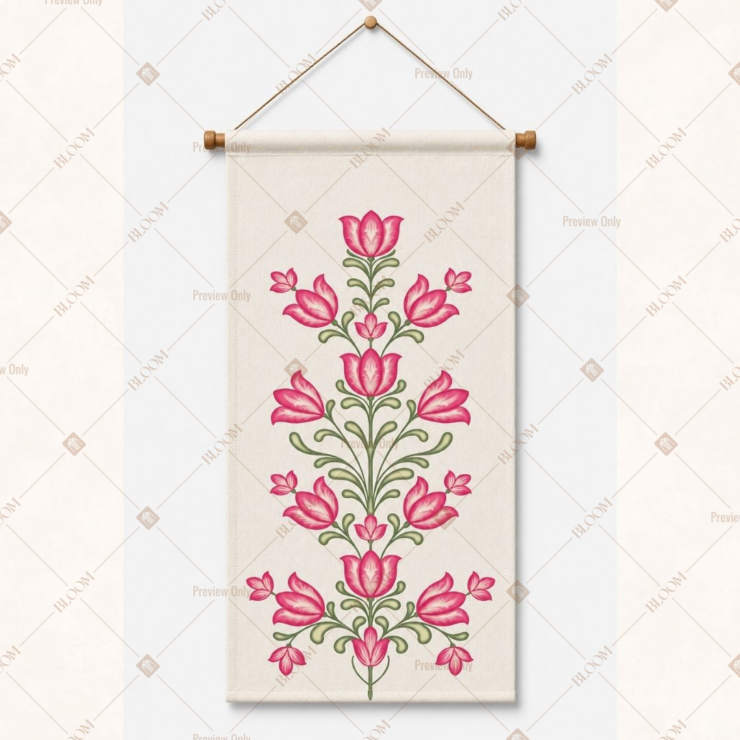 Pink Lotus Pattern Wall Hanging