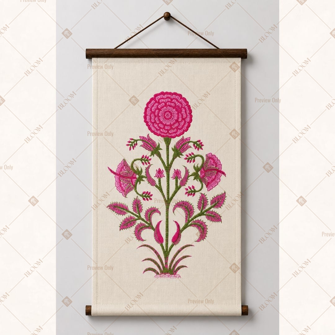 Pink Floral Botanical Wall Hanging