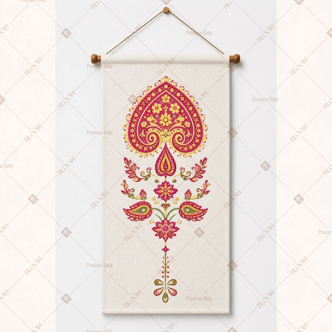 Paisley Floral Motif Wall Hanging