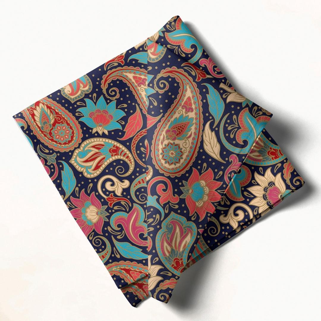 Navy Paisley: Napkins 18" X 18" - Pack Of 20