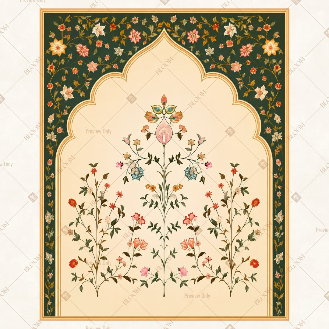 Floral Tree of Life Portrait Rectangle Backdrop