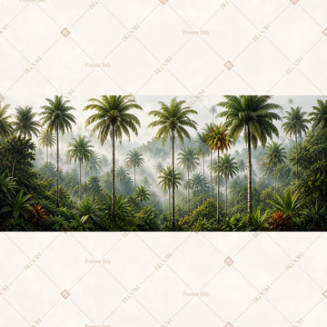 Palm Forest Border Wide Backdrop