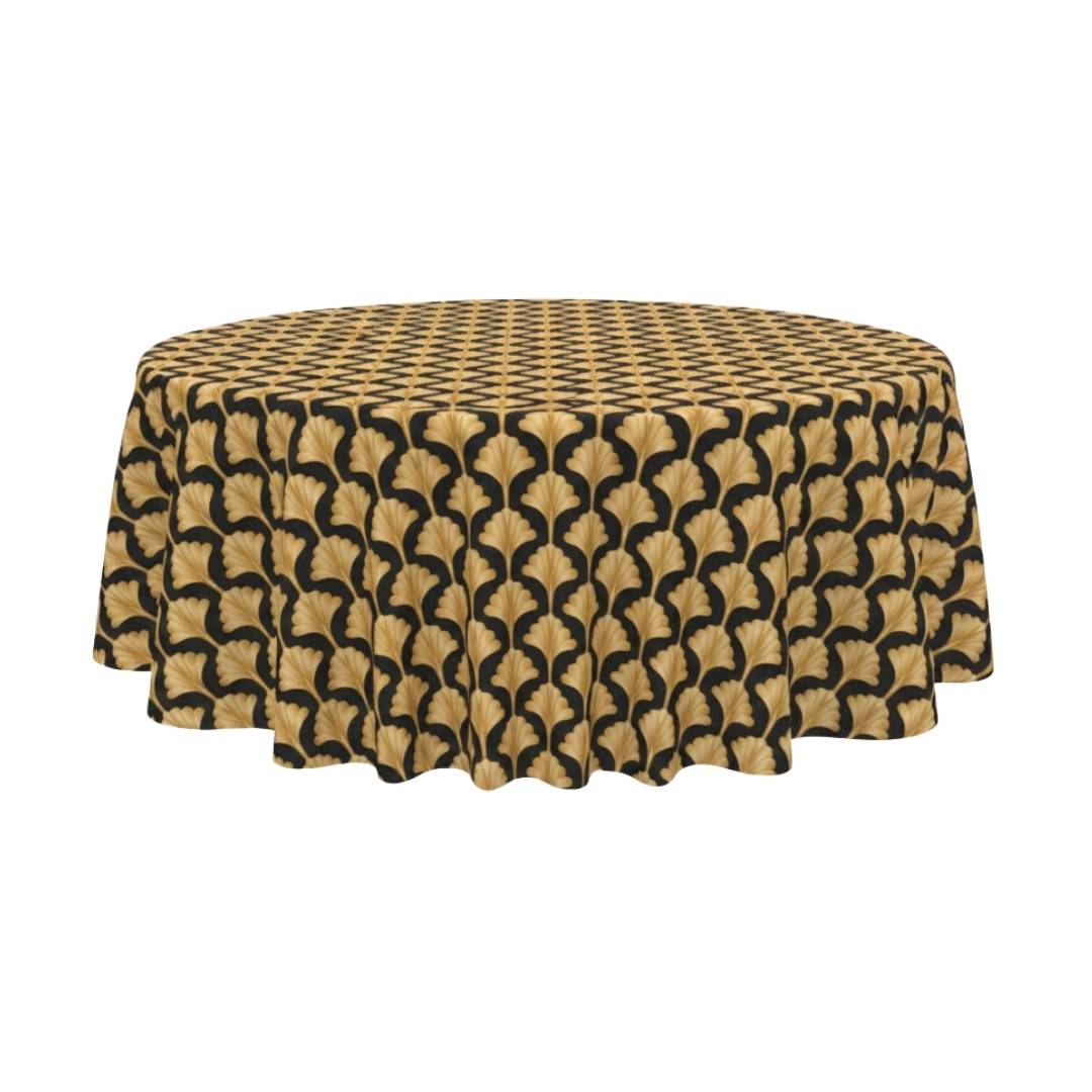 Golden Shell Harmony Round Table Cover - Pack Of 6