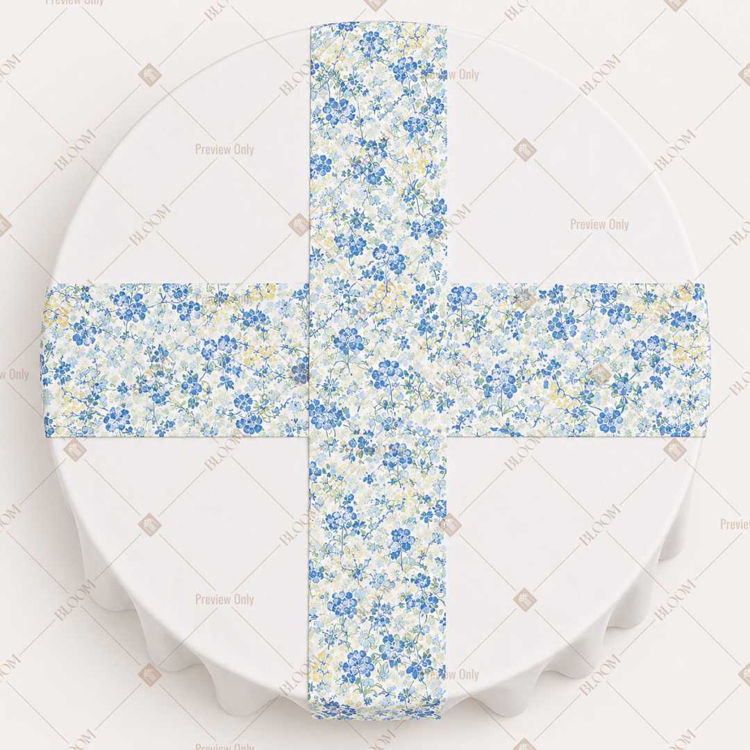 Blue Floral Trellis Table Runner Pack Of 12