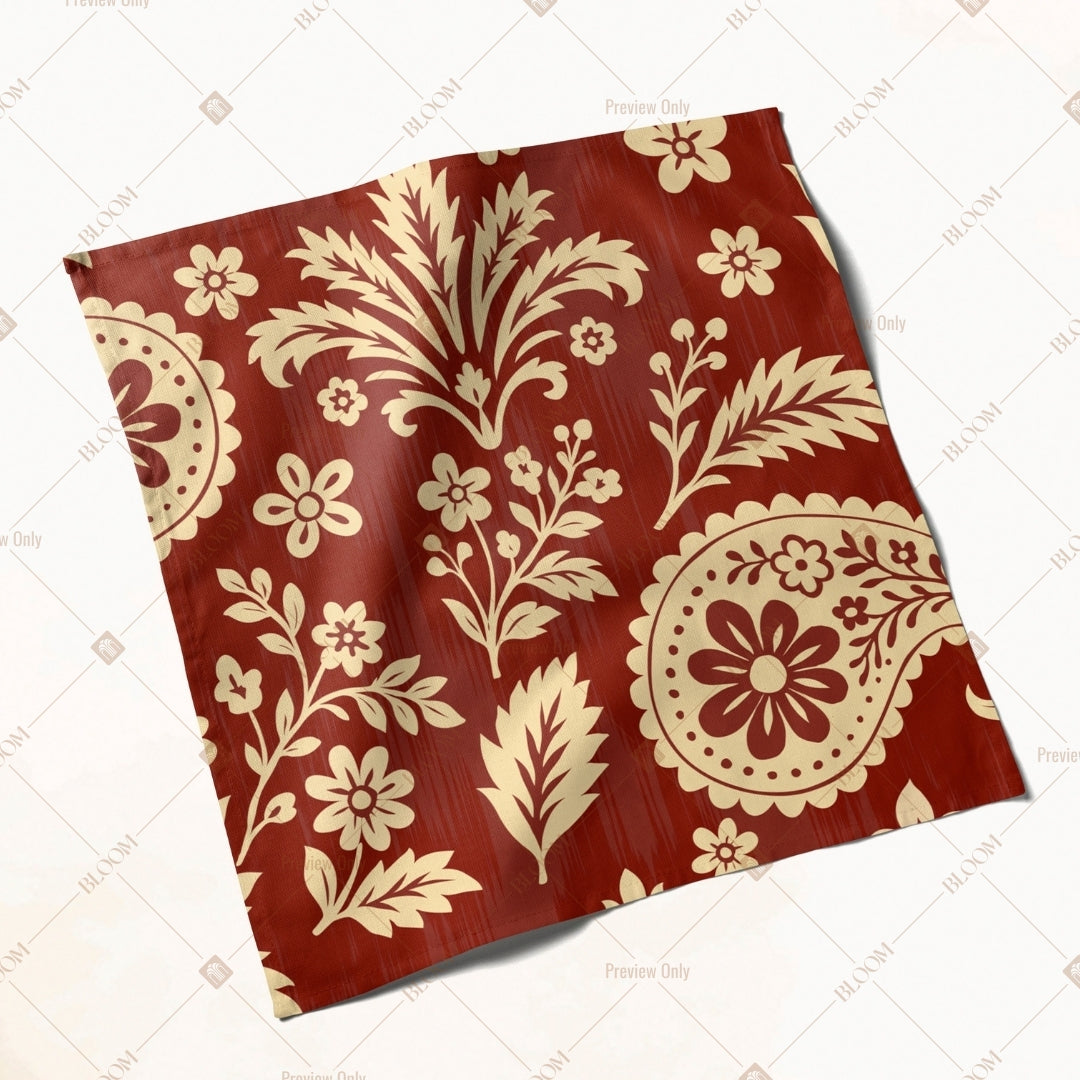 Maroon Royal Floral Napkin Pack of 20