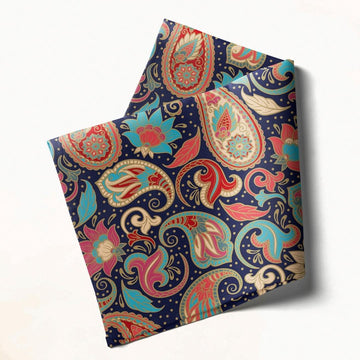 Navy Paisley: Napkins 18" X 18" - Pack Of 20