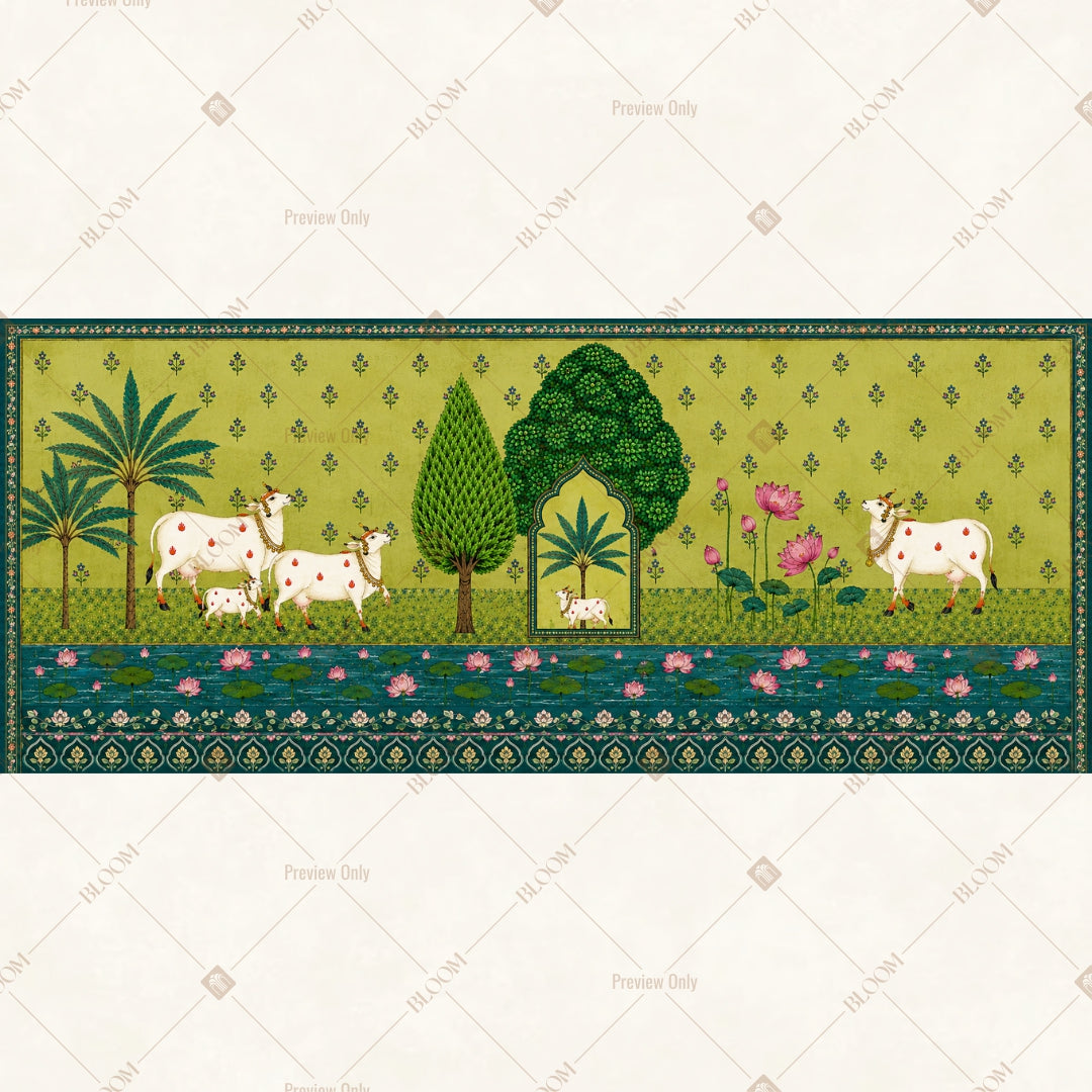 Green Countryside Border Wide Backdrop