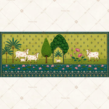 Green Countryside Border Wide Backdrop