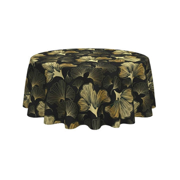 Gold Leaf Noir Botanical Round Table Cover - Pack Of 6