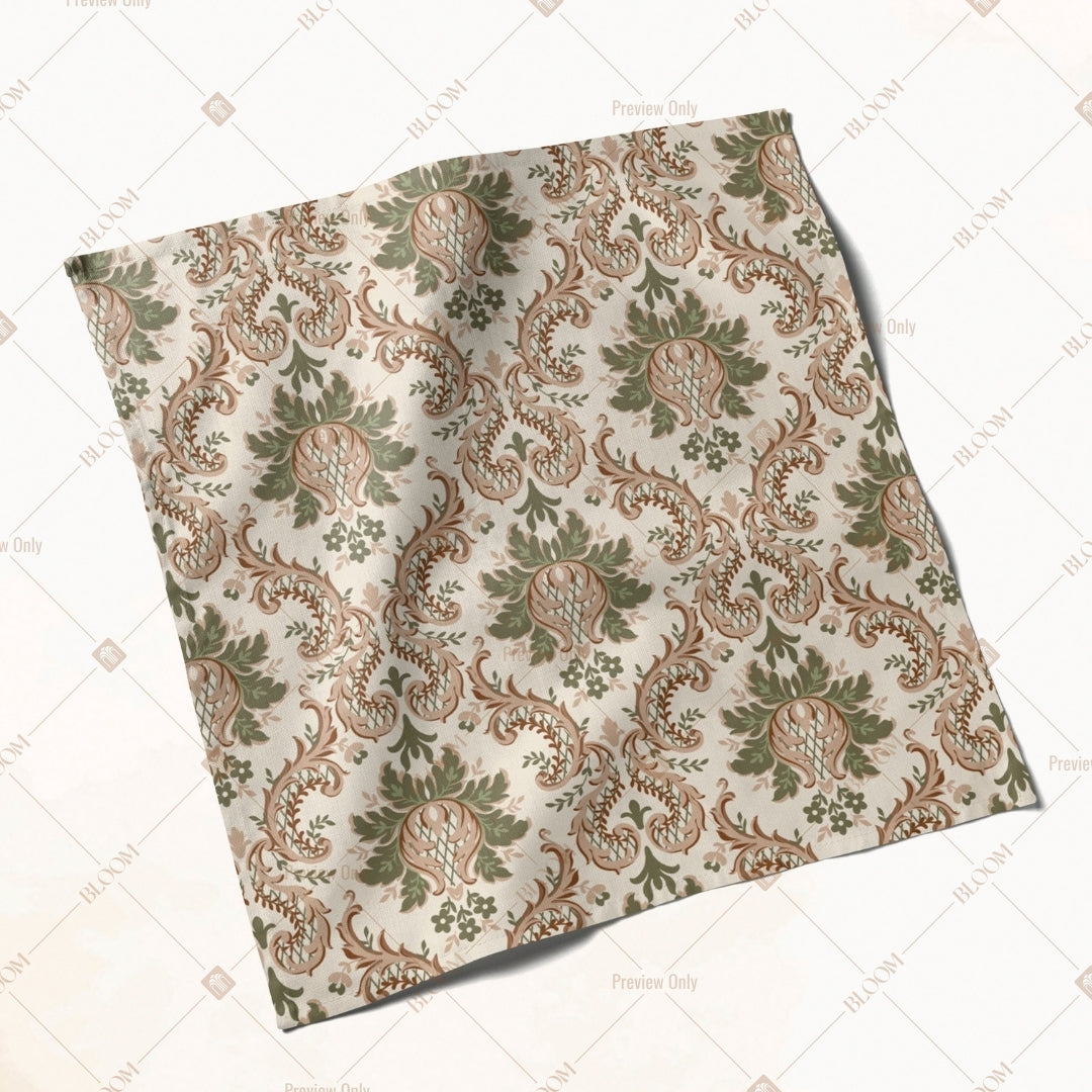 Beige Damask Pattern Napkin Pack of 20