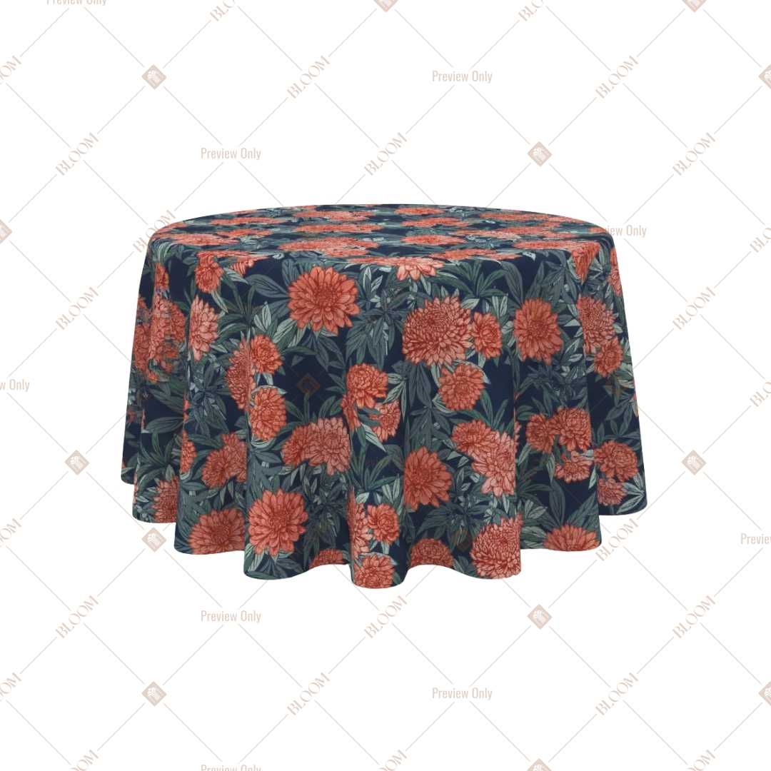 Navy Coral Floral Table Cover Pack Of 6