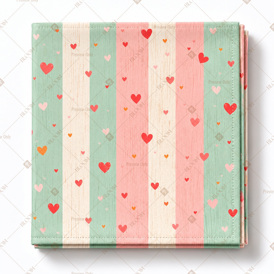 Pastel Heart Stripe Pattern Design