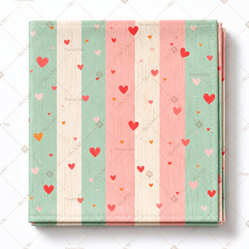 Pastel Heart Stripe Pattern Design