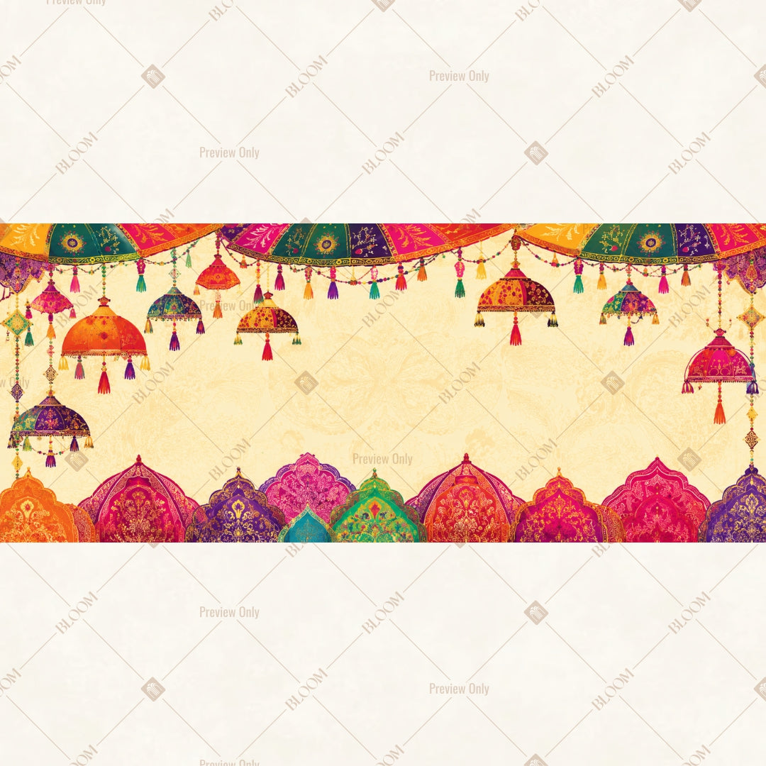 Colorful Festive Border Wide Backdrop