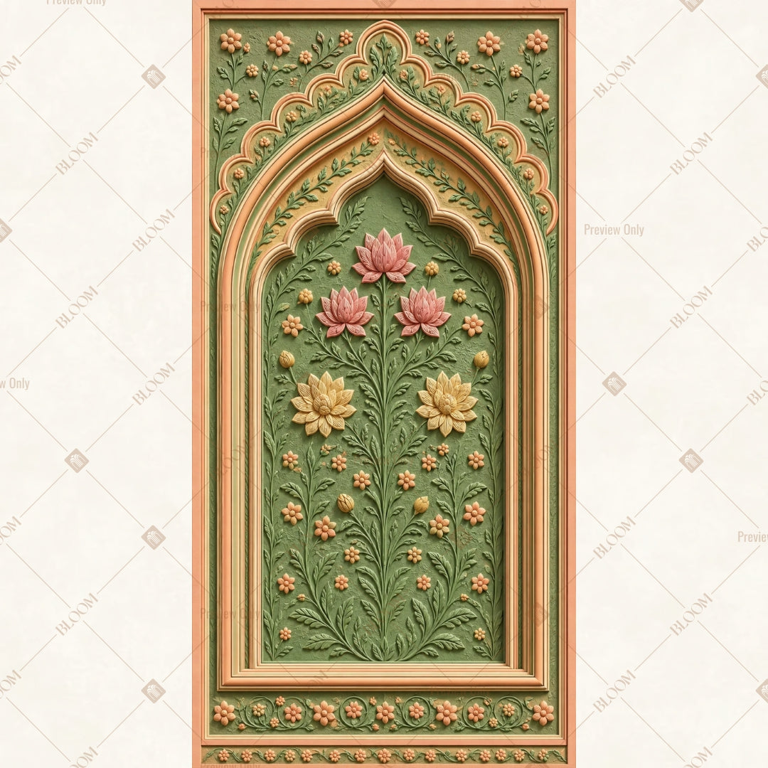Green Palace Door Vertical Backdrop