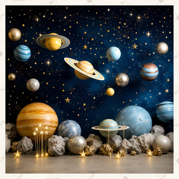Solar System Space Square Backdrop