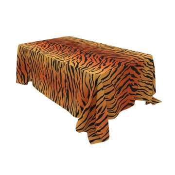 Orange Animal Stripe Rectangle Table Cover - Pack Of 6