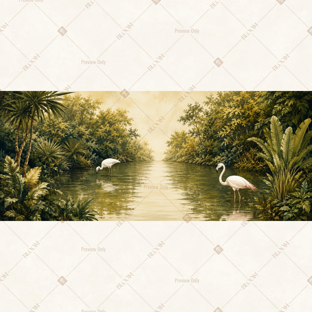 Golden River Landscape Wide Backdrop