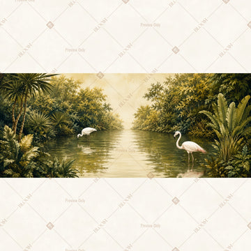 Golden River Landscape Wide Backdrop