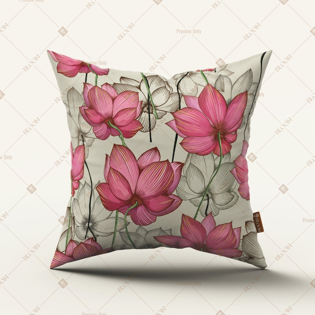 Pink Magnolia Floral Cushion Cover Pack of 12