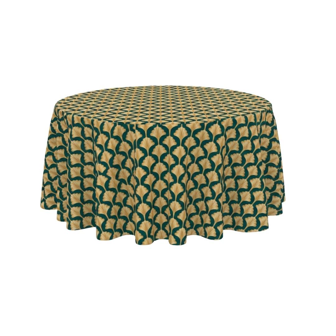 Emerald Retro Fan Mosaic Round Table Cover - Pack Of 6