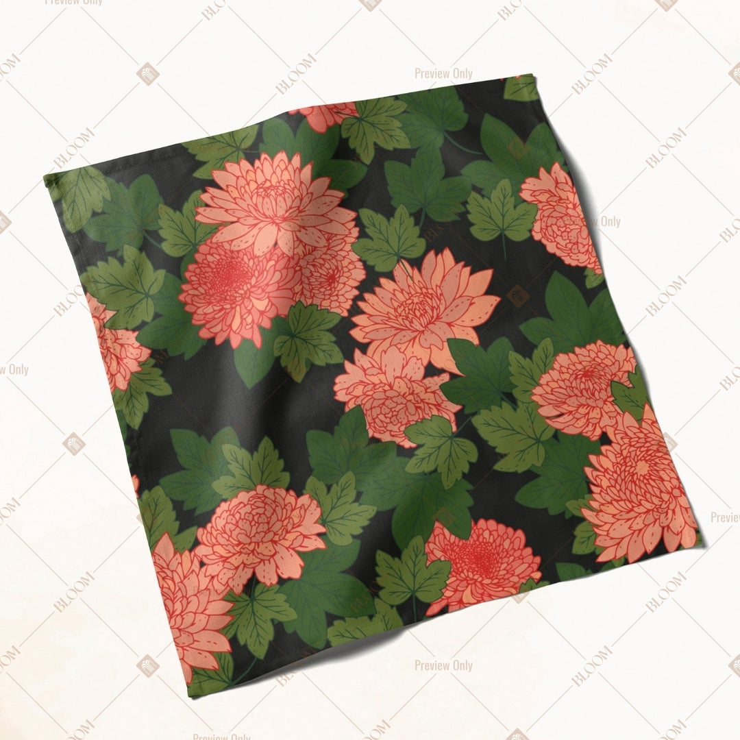 Coral Botanical Floral Napkin Pack of 20