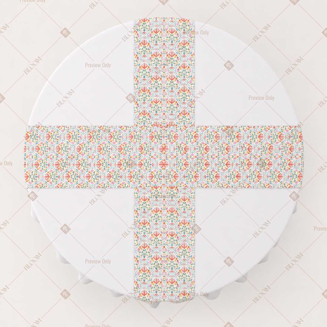 Peach Floral Trellis Table Runner Pack Of 12