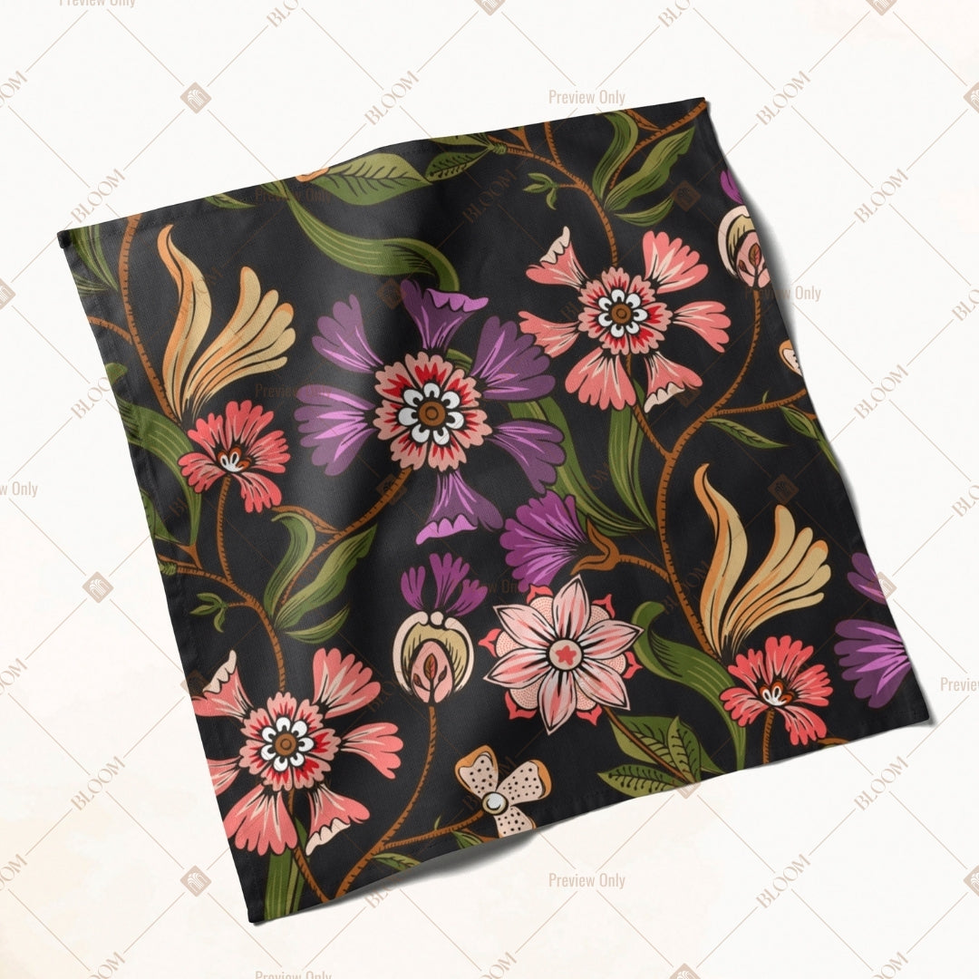 Dark Purple Floral Napkin Pack of 20