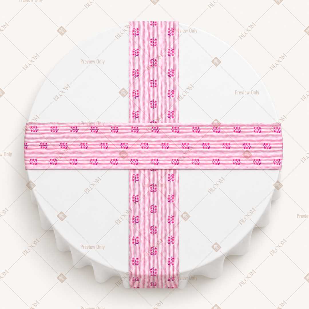 Pink Floral Stripe Table Runner Pack Of 12