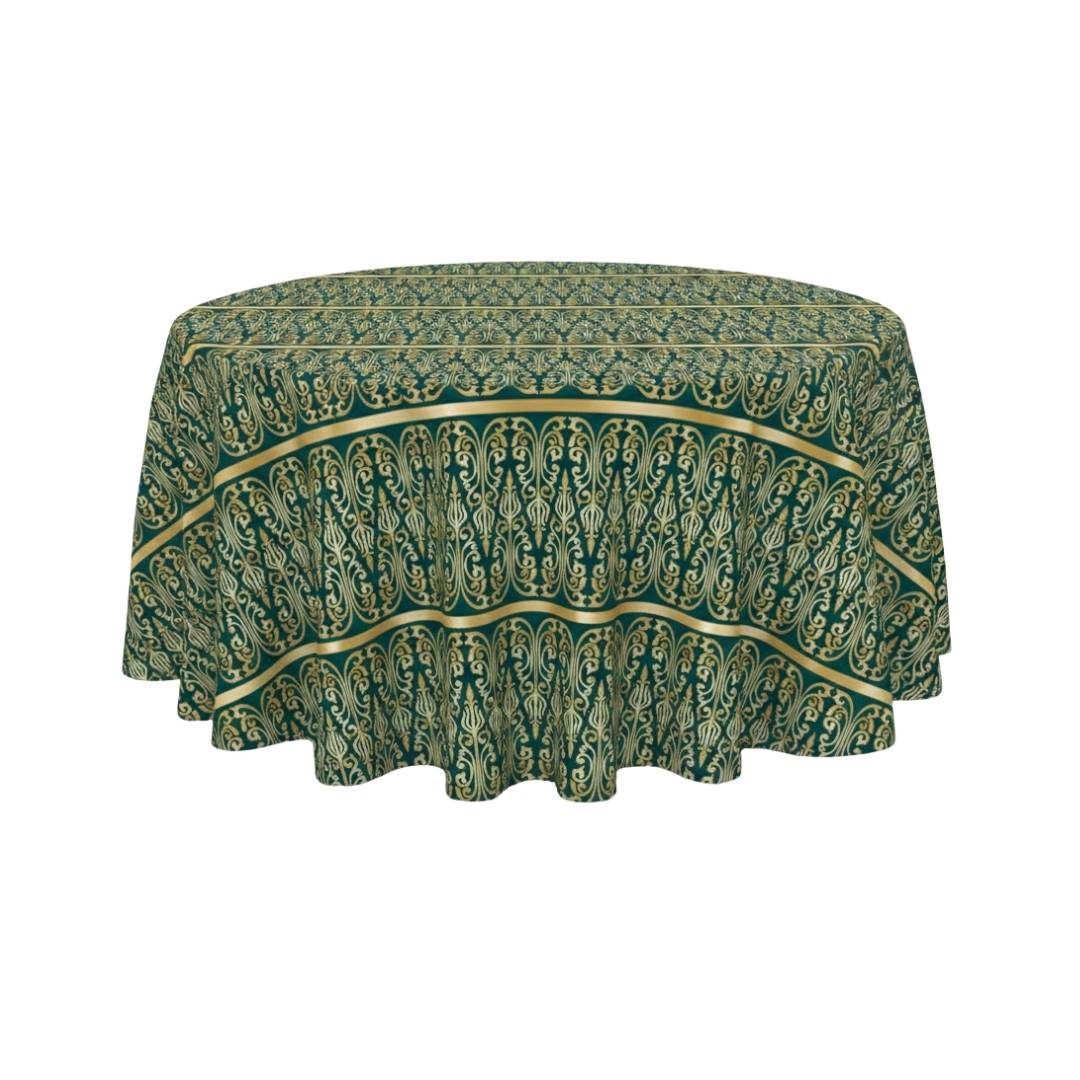 Emerald Heritage Scroll Classic Round Table Cover - Pack Of 6