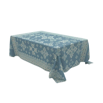 Blue Ornamental Rectangle Table Cover - Pack Of 6
