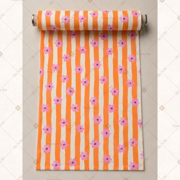 Orange Stripe Fabric Pack of 25
