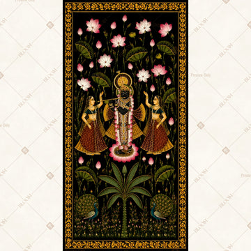Radha Krishna Floral Vertical Backdrop