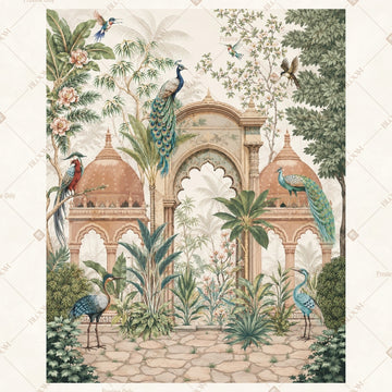 Vintage Palace Courtyard Portrait Rectangle Backdrop