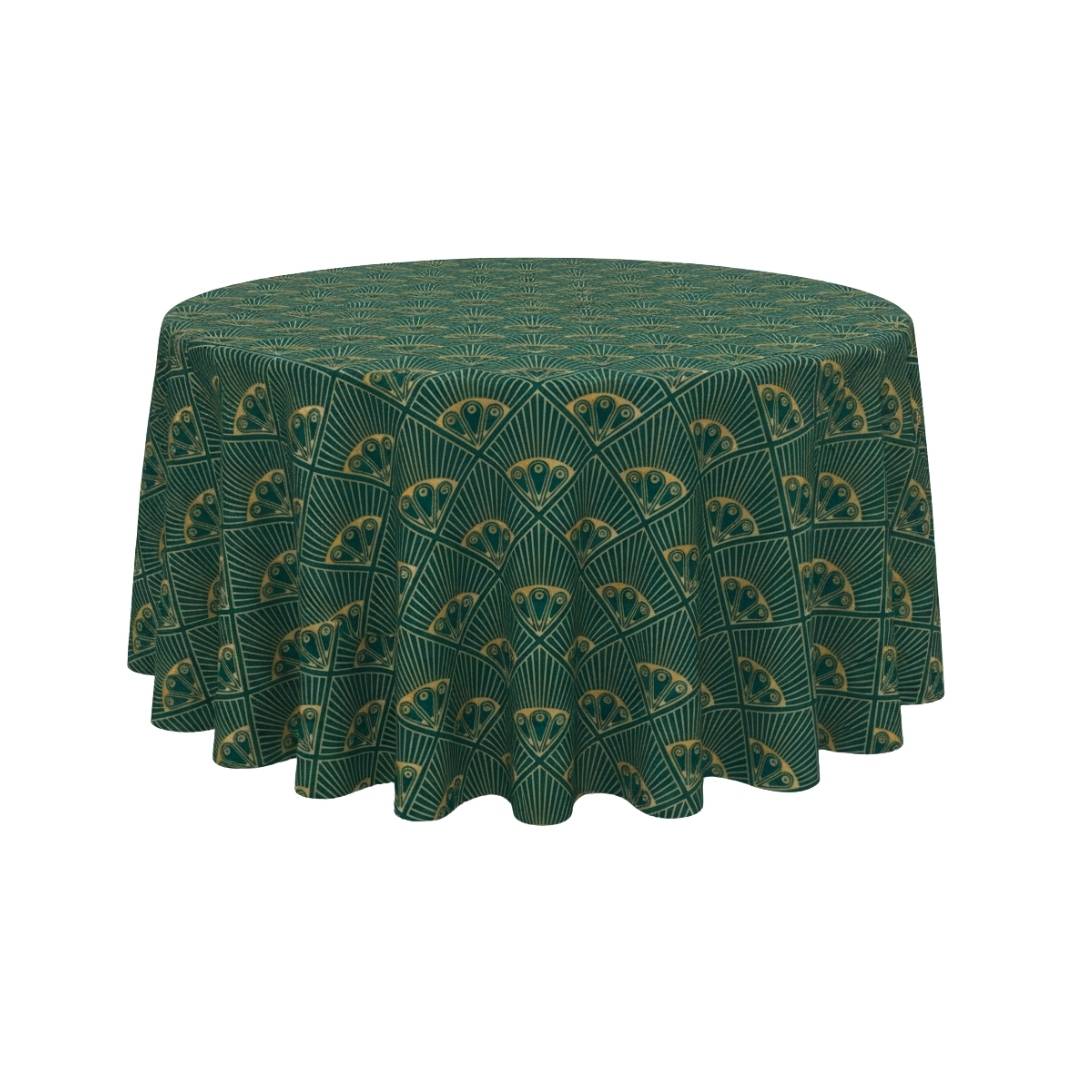 Emerald Art Deco Mosaic Round Table Cover - Pack Of 6