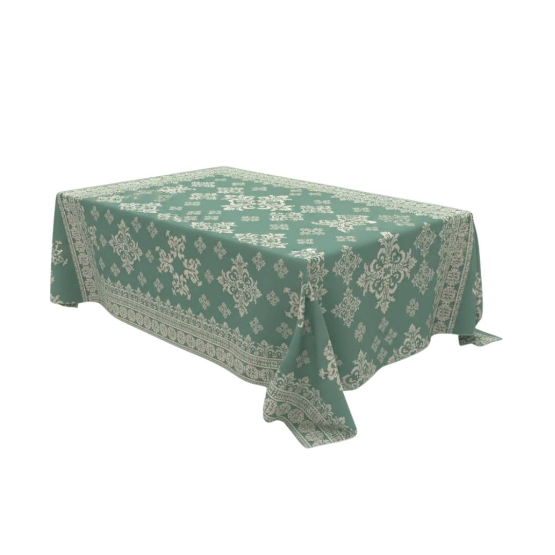 Sage Ornamental Rectangle Table Cover - Pack Of 6