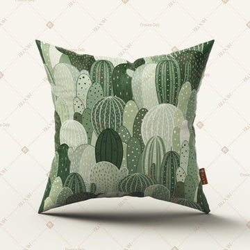 Green Cactus Botanical Cushion Cover Pack of 12