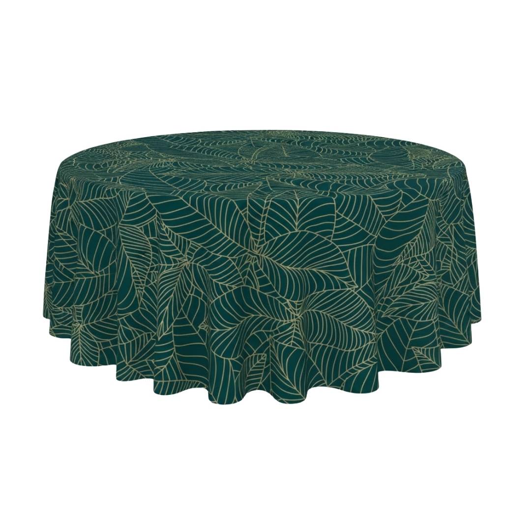 Emerald Linear Leaf Drift Round Table Cover - Pack Of 6