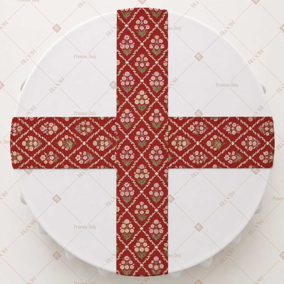 Burgundy Diamond Trellis Table Runner Pack Of 12