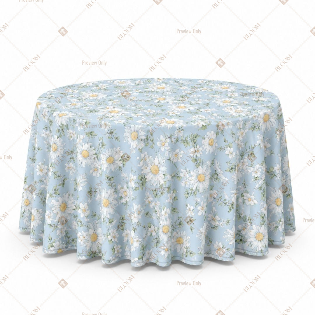 Sky Blue Floral Table Cover Pack Of 6