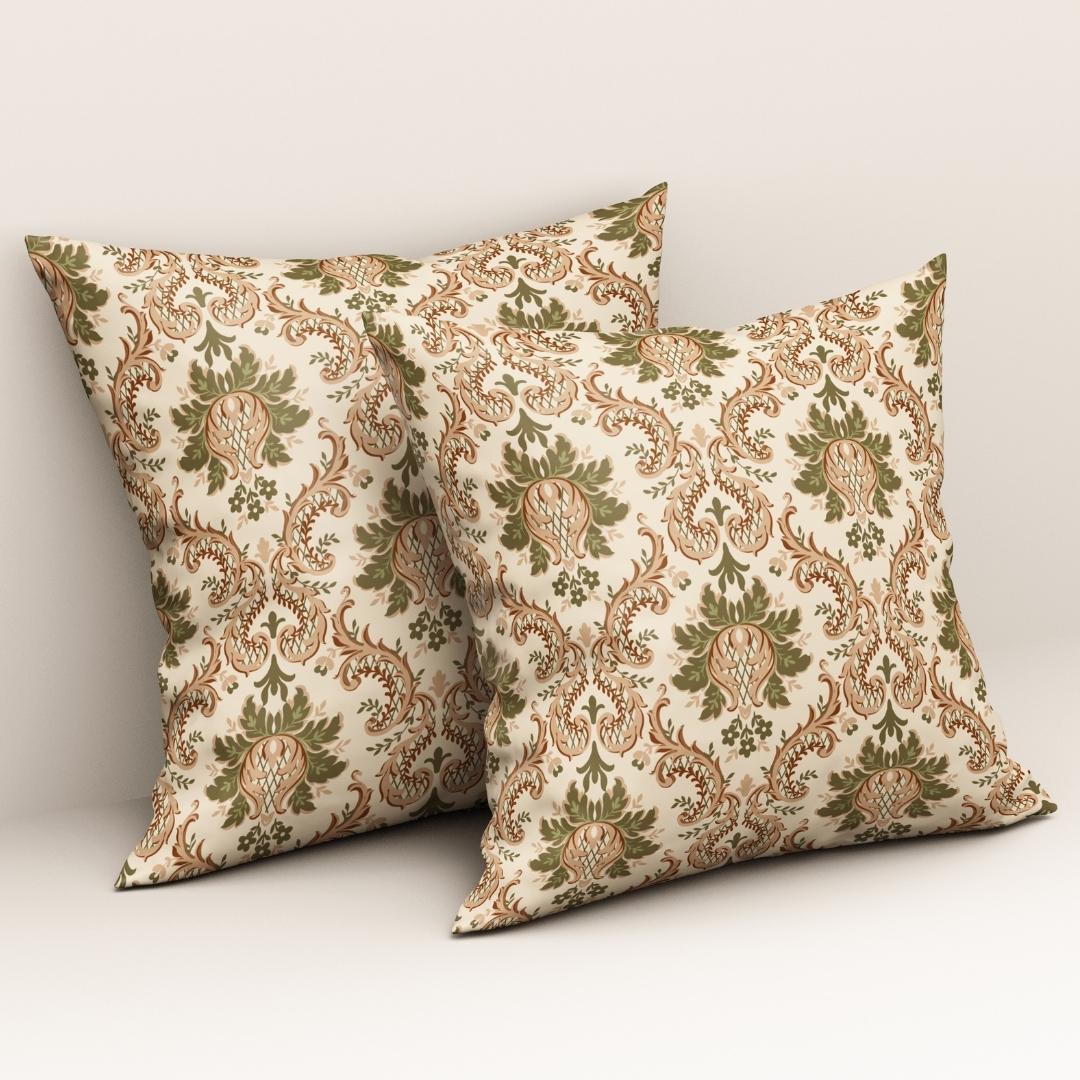 Olive Baroque Elegance: Cushion Cover - Pack of 12