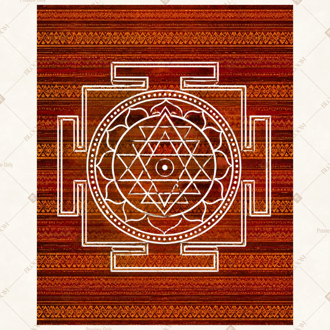 Sacred Shri Yantra Portrait Rectangle Backdrop