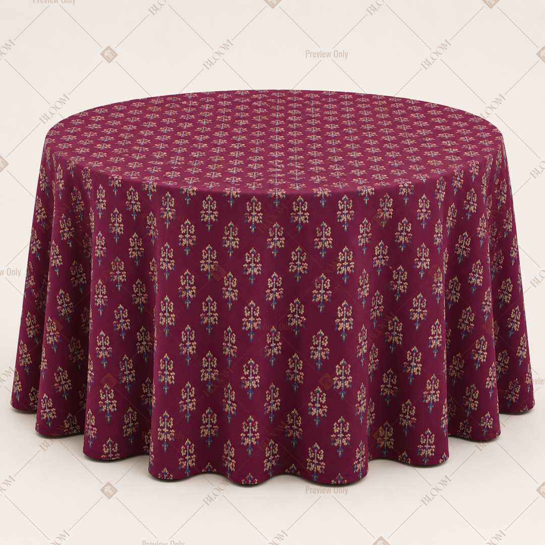 Burgundy Floral Trellis Table Cover Pack Of 6