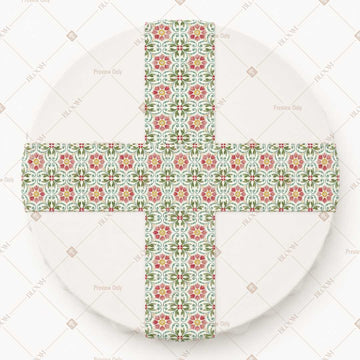Coral Floral Medallion Table Runner Pack Of 12