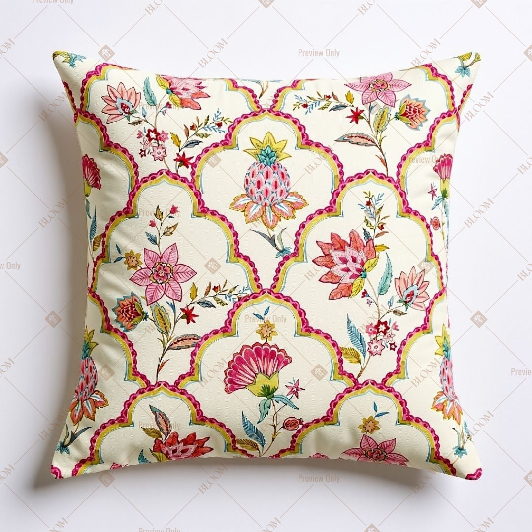 Pink Floral Vine Cushion Cover Pack of 12